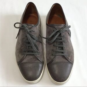 John Lobb Levah Suede With Leather Cap Toe Sneakers Size 10E